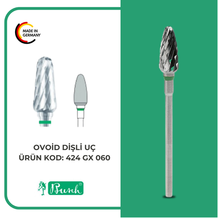 BUSCH OVOİD DİŞLİ FREZE UÇ - TUNGSTEN - 424GX 060