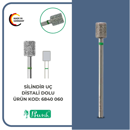 BUSCH ELMAS SİLİNDİR FREZE UÇ - YEŞİL ŞERİT - 6840 060