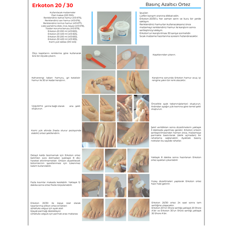 ERKOTON 20/30 KİŞİYE ÖZEL HAZIRLANABİLEN SİLİKON ORTEZ